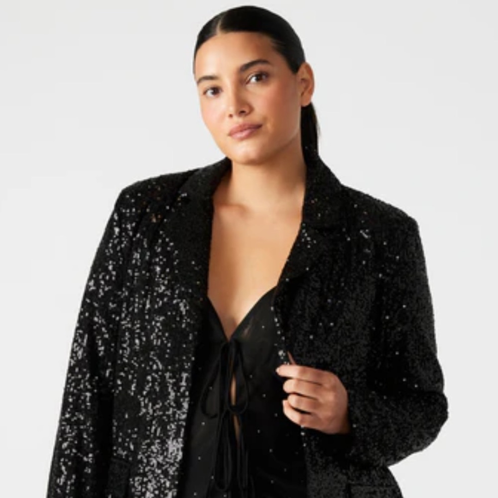 Steve Madden Sequin Jacket - black